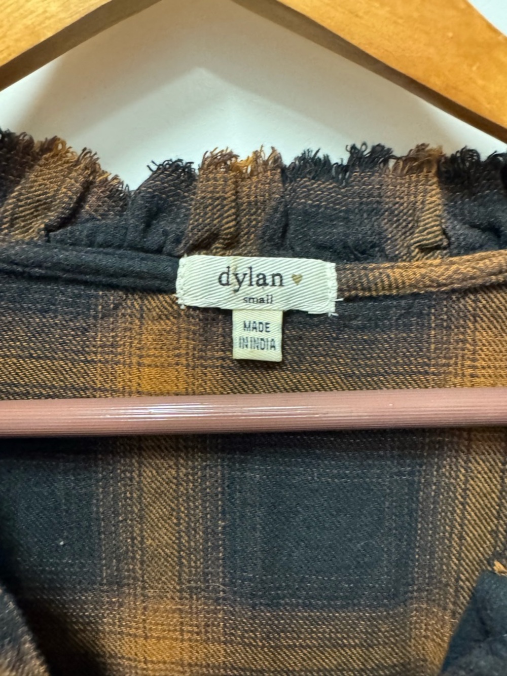 Dylan Plaid Ruffle Trim Tiered Dress in Black and Mustard - Picture 3 of 3